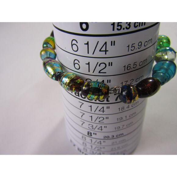 Multi Color Bracelet Iridescent Wire Wrist 6.5" Whimsical Art Boho Festive Y2K - Picture 3 of 6